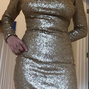 Chocolate Gold Cocktail Dress